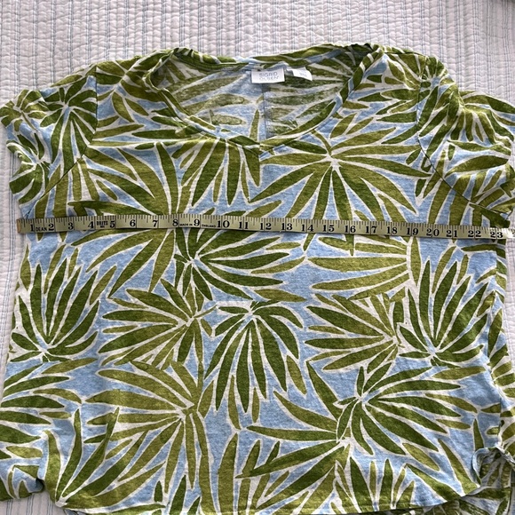 Signed Olsen Linen Tropical Top Small 2X - Picture 3 of 5